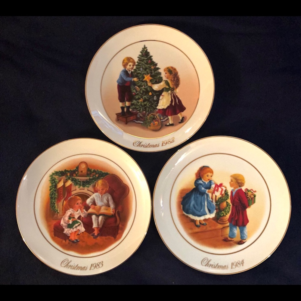 Avon Christmas Collector Porcelain Plates, (3)